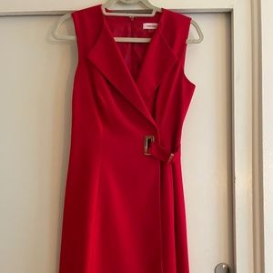Calvin Klein Red Sleeveless Dress